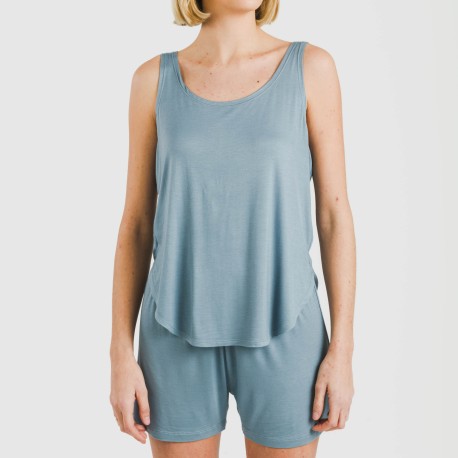 Pigiama corto canotta viscosa tinta unita