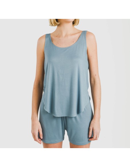 Pigiama corto canotta viscosa tinta unita