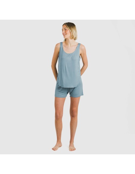 Pigiama corto canotta viscosa tinta unita
