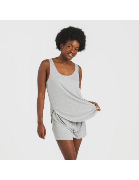 Pigiama corto canotta viscosa tinta unita