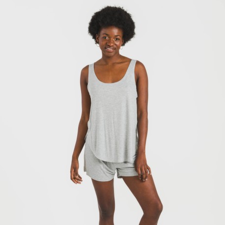 Pigiama corto canotta viscosa tinta unita