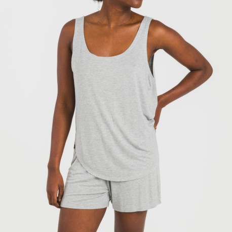 Pigiama corto canotta viscosa tinta unita