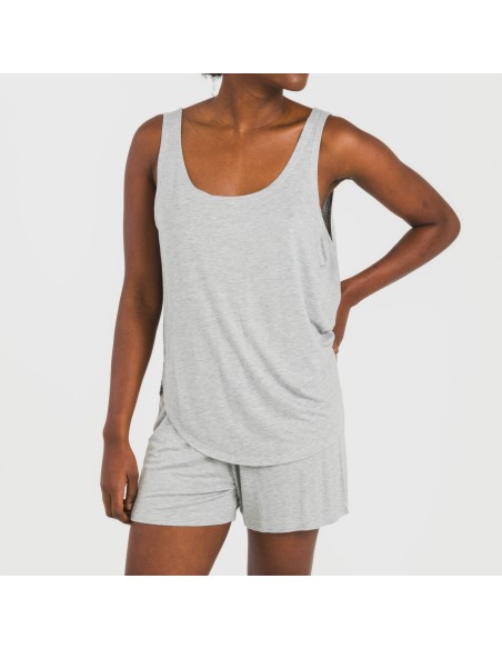 Pigiama corto canotta viscosa tinta unita