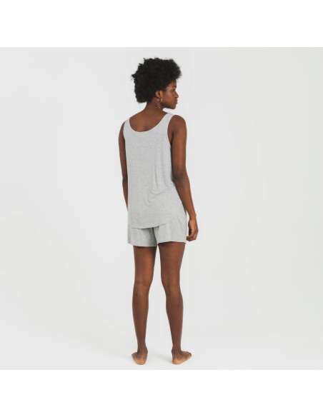 Pigiama corto canotta viscosa tinta unita