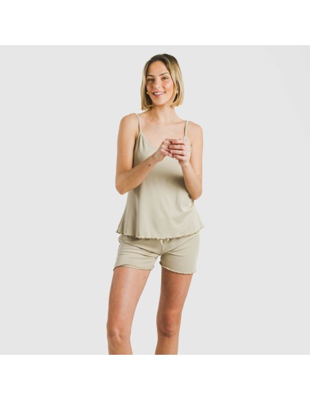 Pigiama con spalline soft tinta unita Pigiama con spalline soft tinta unita