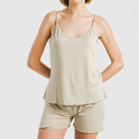 Pigiama con spalline soft tinta unita