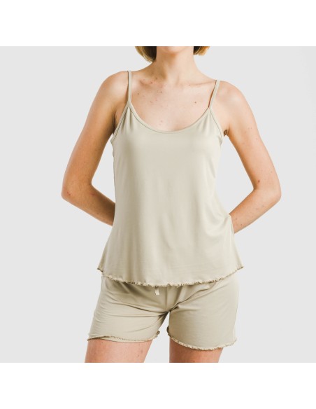 Pigiama con spalline soft tinta unita Pigiama con spalline soft tinta unita