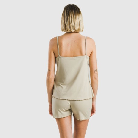 Pigiama con spalline soft tinta unita