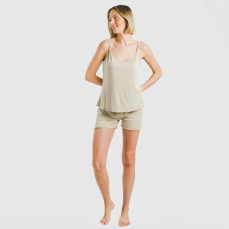 Pigiama con spalline soft tinta unita