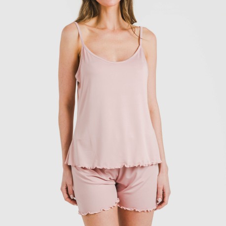 Pigiama con spalline soft tinta unita