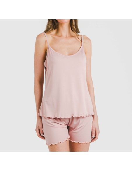 Pigiama con spalline soft tinta unita Pigiama con spalline soft tinta unita