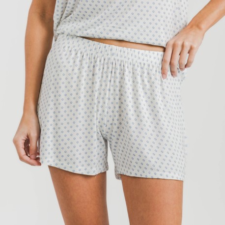 Pigiama corto manica ampia viscosa Verso indaco