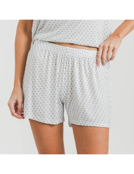 Pigiama corto manica ampia viscosa Verso indaco