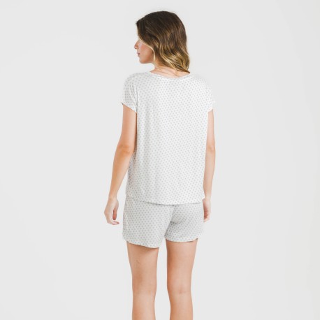 Pigiama corto manica ampia viscosa Verso indaco