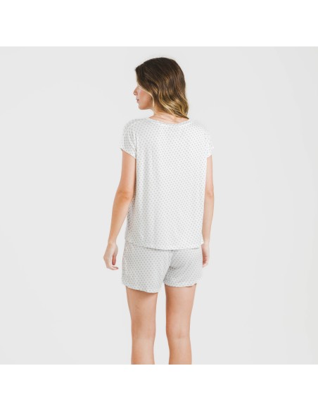 Pigiama corto manica ampia viscosa Verso indaco