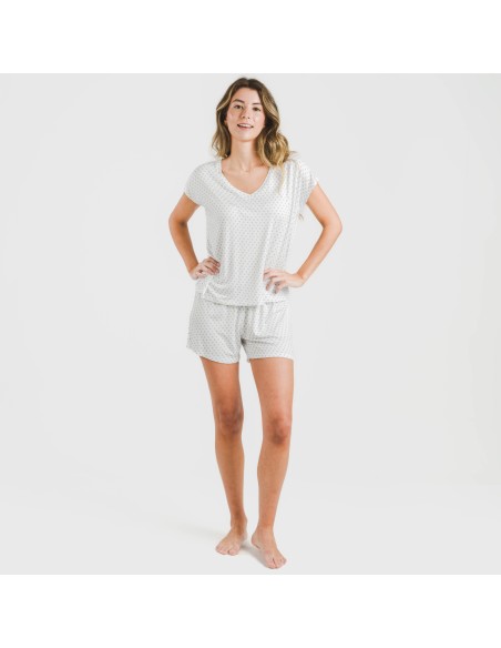 Pigiama corto manica ampia viscosa Verso indaco