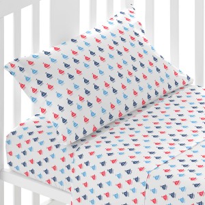 Set di lenzuola cotone Hawat blu culla 2