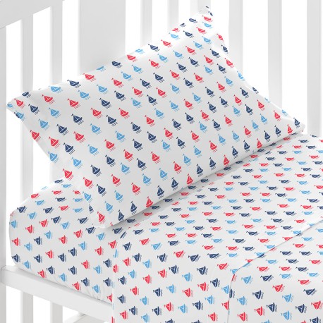 Set di lenzuola cotone Hawat blu culla