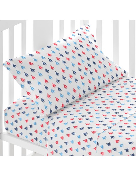 Set di lenzuola cotone Hawat blu culla