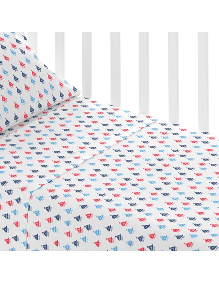 Set di lenzuola cotone Hawat blu culla