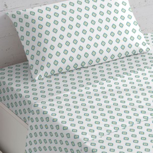 Set di lenzuola cotone Joy blu acqua 2