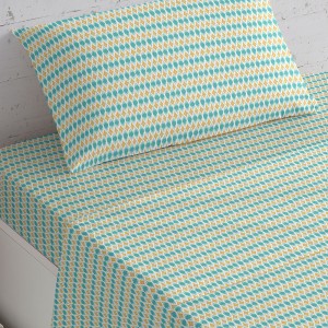 Set di lenzuola cotone Denalia blu acqua 2