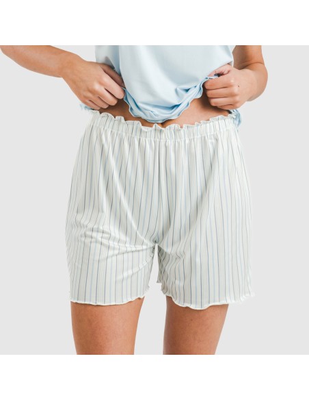 Pigiama corto manica ampia soft Raya Bill celeste Pigiama corto manica ampia soft Raya Bill celeste