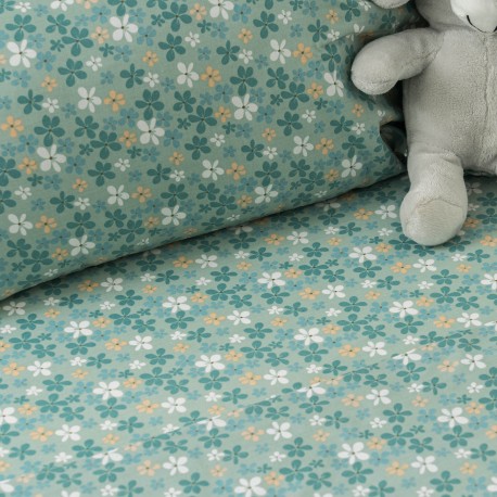 Set di lenzuola cotone Martinuca blu acqua culla