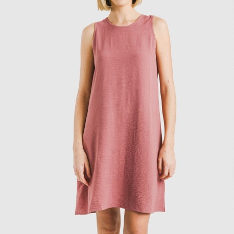 Vestito corto canotta bambula tinta unita