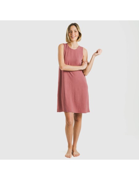 Vestito corto canotta bambula tinta unita