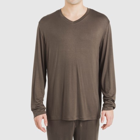 Pigiama lungo viscosa uomo tinta unita