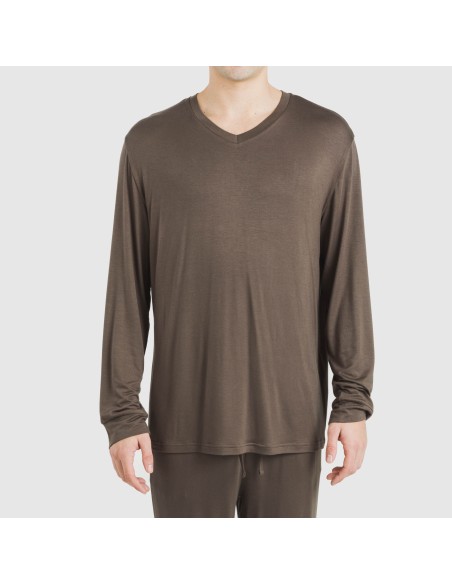 Pigiama lungo viscosa uomo tinta unita Pigiama lungo viscosa uomo tinta unita