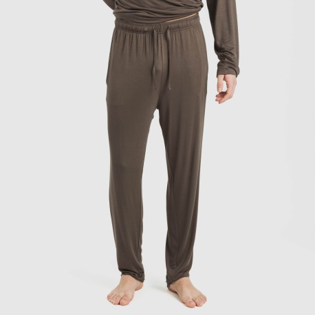 Pigiama lungo viscosa uomo tinta unita