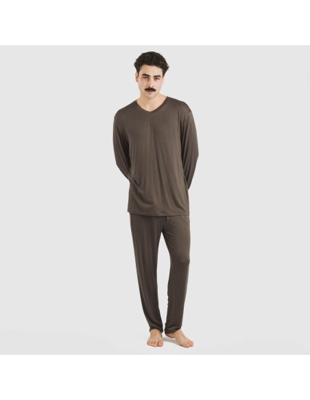 Pigiama lungo viscosa uomo tinta unita Pigiama lungo viscosa uomo tinta unita