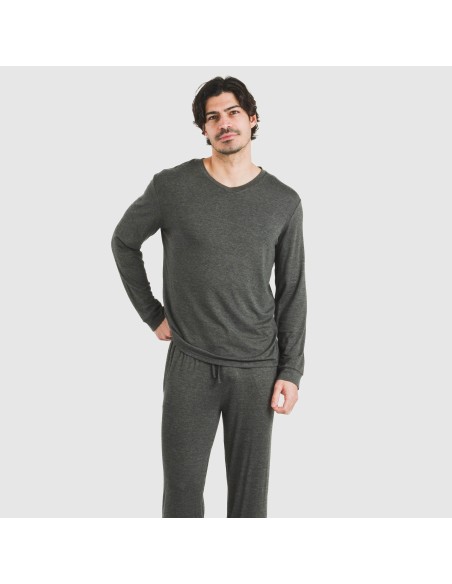 Pigiama lungo viscosa uomo tinta unita Pigiama lungo viscosa uomo tinta unita