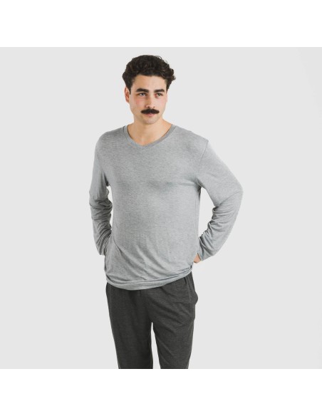 Pigiama lungo viscosa uomo tinta unita Pigiama lungo viscosa uomo tinta unita