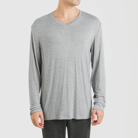 Pigiama lungo viscosa uomo tinta unita