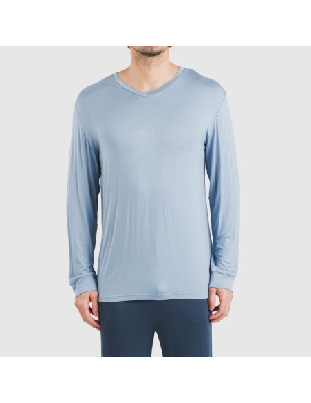 Pigiama lungo viscosa uomo tinta unita Pigiama lungo viscosa uomo tinta unita