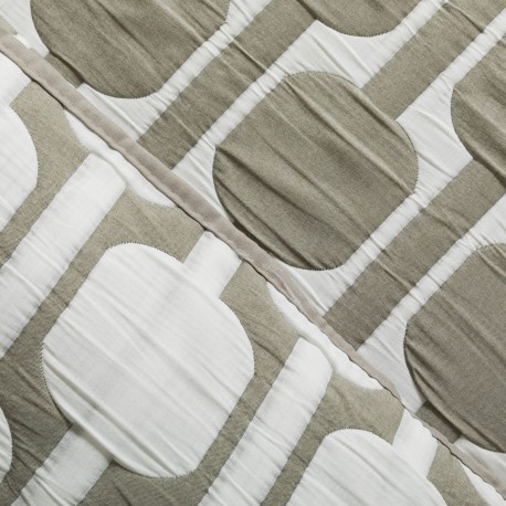 Copriletto doppio tessuto jacquard Sunnies verde salvia