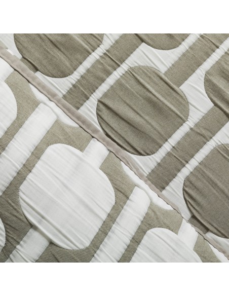 Copriletto doppio tessuto jacquard Sunnies verde salvia