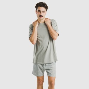 Pigiama corto cotone uomo Sassy verde 2