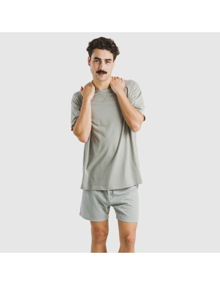 Pigiama corto cotone uomo Sassy verde Pigiama corto cotone uomo Sassy verde