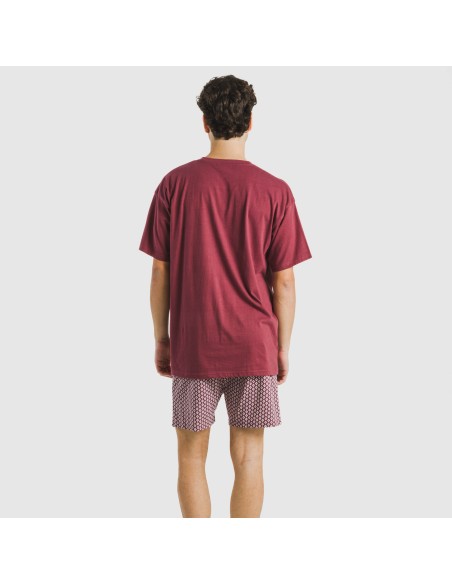 Pigiama corto cotone uomo Sassy bordeaux Pigiama corto cotone uomo Sassy bordeaux