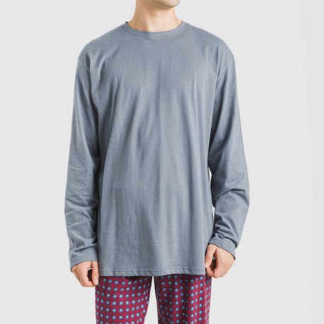 Pigiama lungo uomo cotone Gladiolo indaco