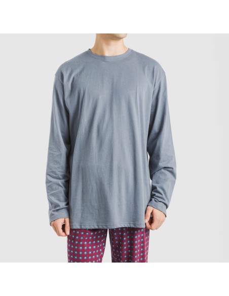 Pigiama lungo uomo cotone Gladiolo indaco