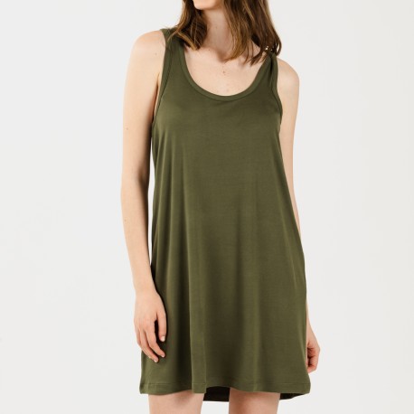 Vestito canotta soft verde militare