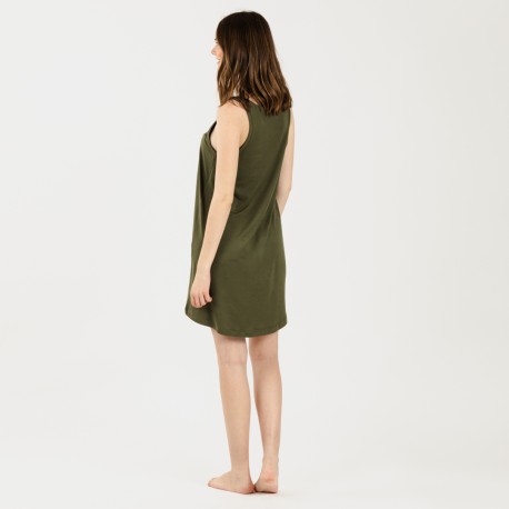 Vestito canotta soft verde militare