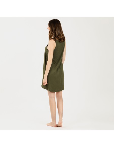 Vestito canotta soft verde militare