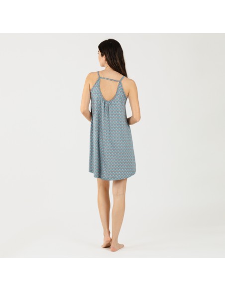 Vestito con spalline soft Hello indaco