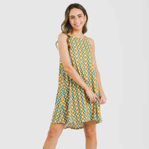 Vestito corto con spalline crêpe Naya blu acqua 2